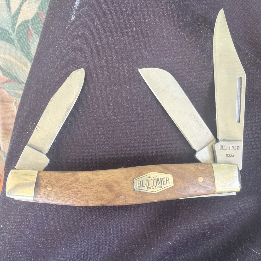 Old Timer 8OTW Desert Ironwood Handle 3-BLADE Stainless Handles Used